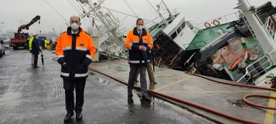 ARRANCAN LOS TRABAJOS PREVIOS AL REFLOTAMIENTO DEL BAFFIN BAY