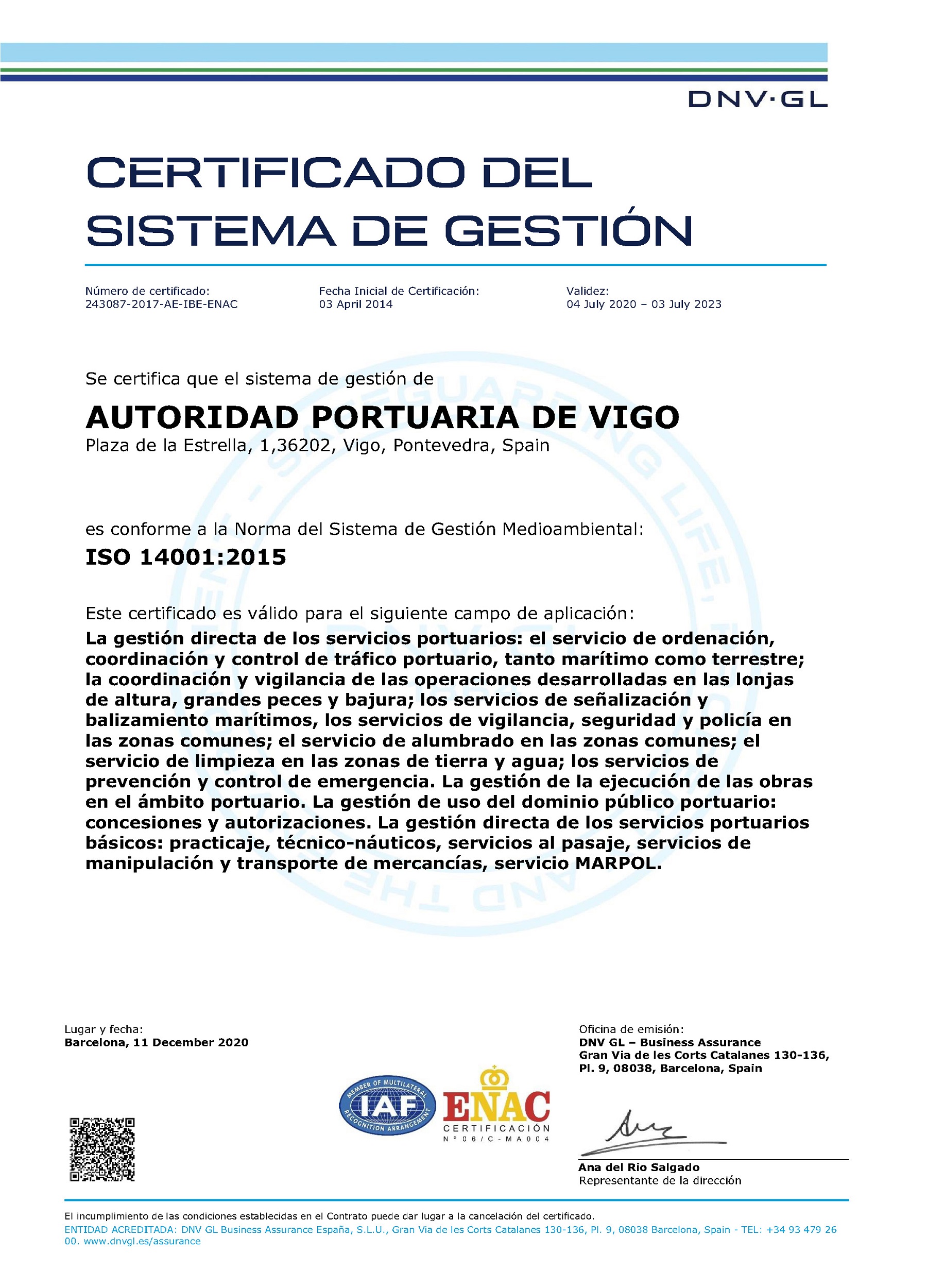 ISO 14001 (2020) spa