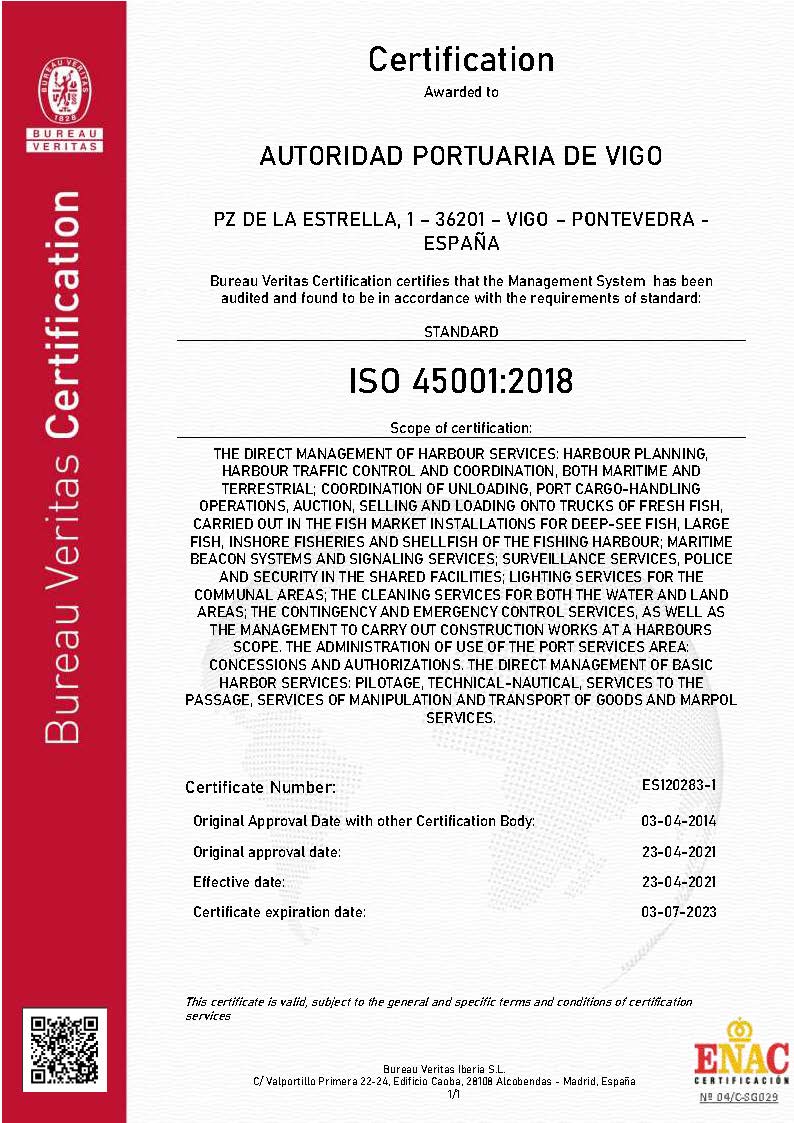 Certificado ISO 45001_2022 inglés